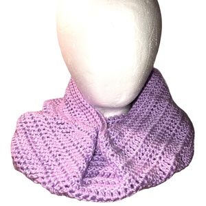 Hand Made Knit Infinity Purple Scarf